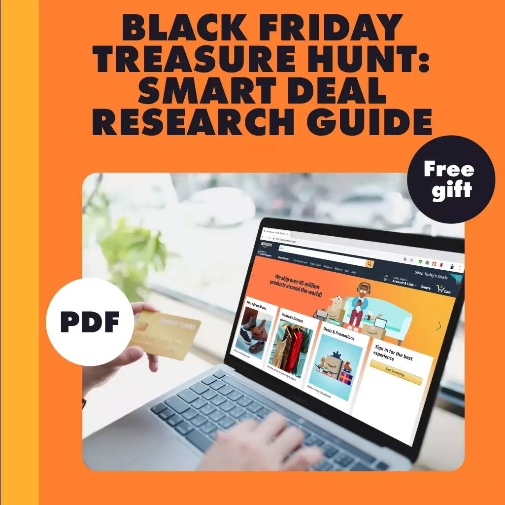 Black Friday Treasure Hunt: Smart Product Research for Maximum Deals | Digital Guide for How to Research Products Before Black Friday Sales | eBook, Checklist, Shopping Strategy, AI Tools