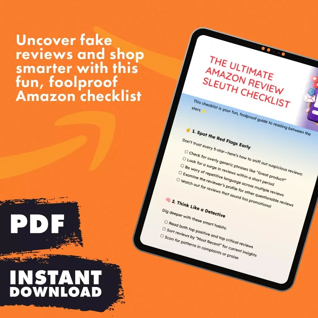 The Ultimate Amazon Review Sleuth Checklist | How to Research Product Reviews and Ratings Effectively | Printable Digital Download Guide