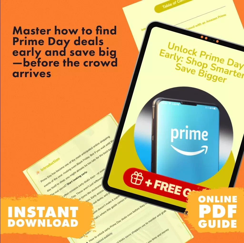 Unlock Prime Day Early: Shop Smarter, Save Bigger | How to Find Prime Day Deals Early Guide | Amazon Deals Checklist | Digital Download