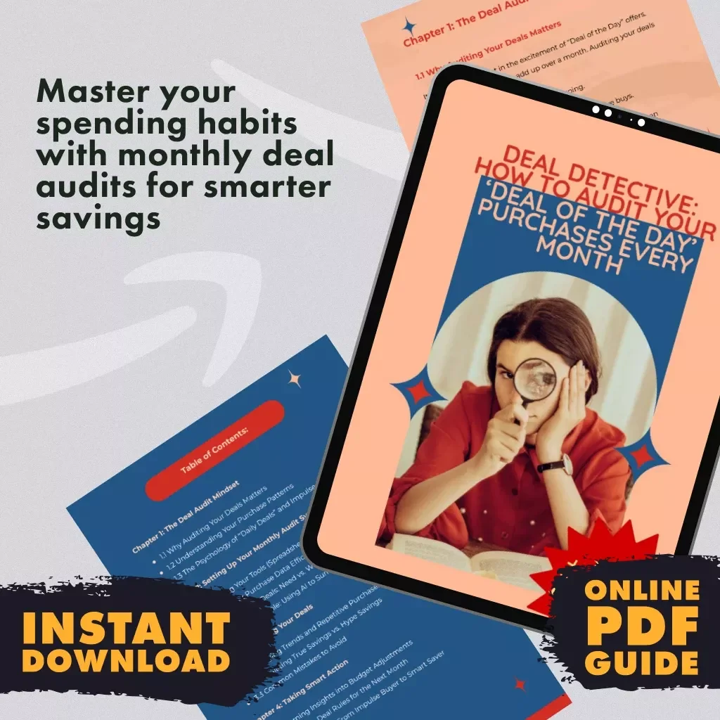 Deal Detective: How to Audit Your ‘Deal of the Day’ Purchases Every Month | Digital Download Guide for Smart Shopping & Budgeting