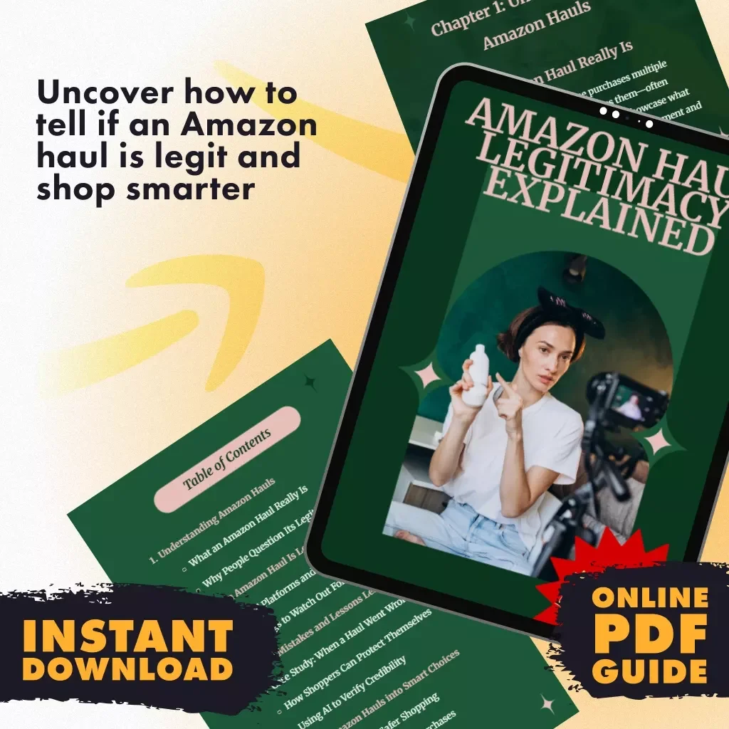 Amazon Haul Legitimacy Explained | Digital Guide to Spotting if Amazon Hauls Are Legit | eBook on Safer Shopping & Smart Choices