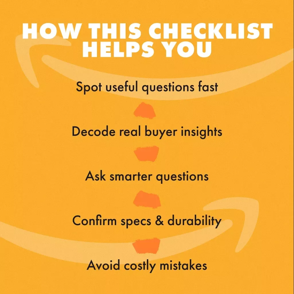 The Smart Shopper’s Checklist to Use Amazon’s Q&A Section Like a Pro | Digital Download | How to Use Amazon’s Q&A Section for Smart Buying | eBook, Guide & Printable Checklist