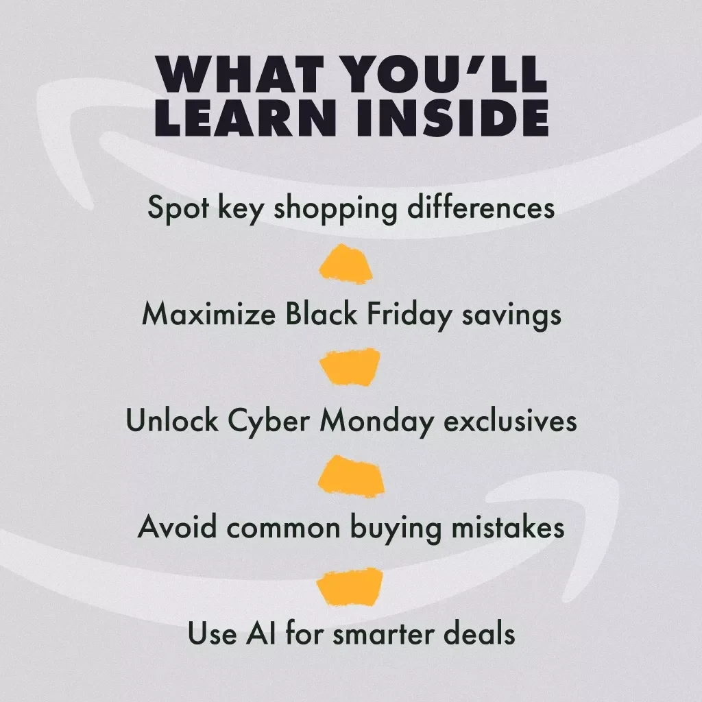 How Black Friday Deals Differ from Cyber Monday Deals on Amazon | Digital Guide for Smart Shoppers, eBook Download, AI Tips for Amazon Savings