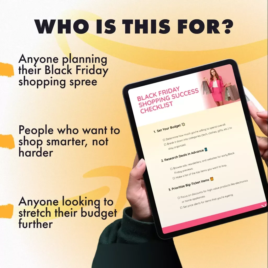 Black Friday Shopping Success Checklist | Digital Download Guide for Stress-Free Deals, Smart Budgeting & Holiday Savings | Printable & Instant Download