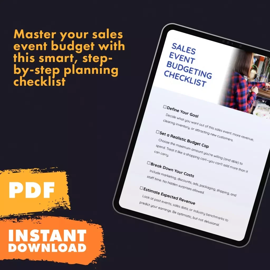 Sales Event Budgeting Checklist | Printable Digital Download | Setting a Budget for Sales Events Guide