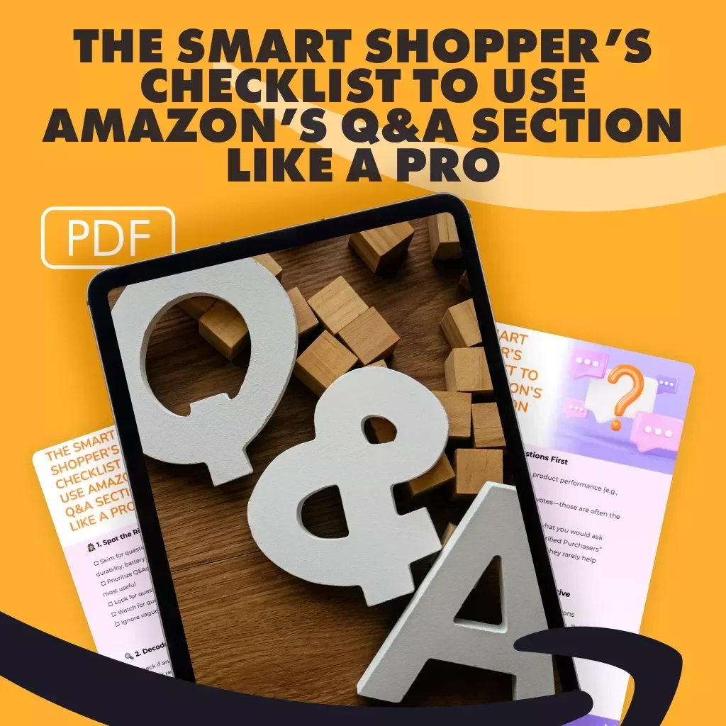 The Smart Shopper’s Checklist to Use Amazon’s Q&A Section Like a Pro | Digital Download | How to Use Amazon’s Q&A Section for Smart Buying | eBook, Guide & Printable Checklist