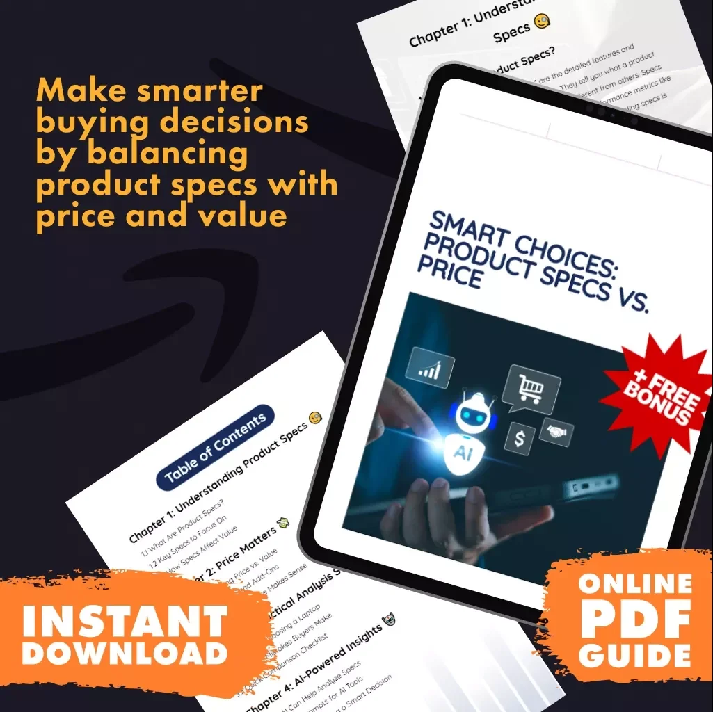 Smart Choices: Product Specs vs. Price | Digital Guide on How to Analyze Product Specs vs. Price for Smarter Choices | eBook, Checklist & Buying Tips