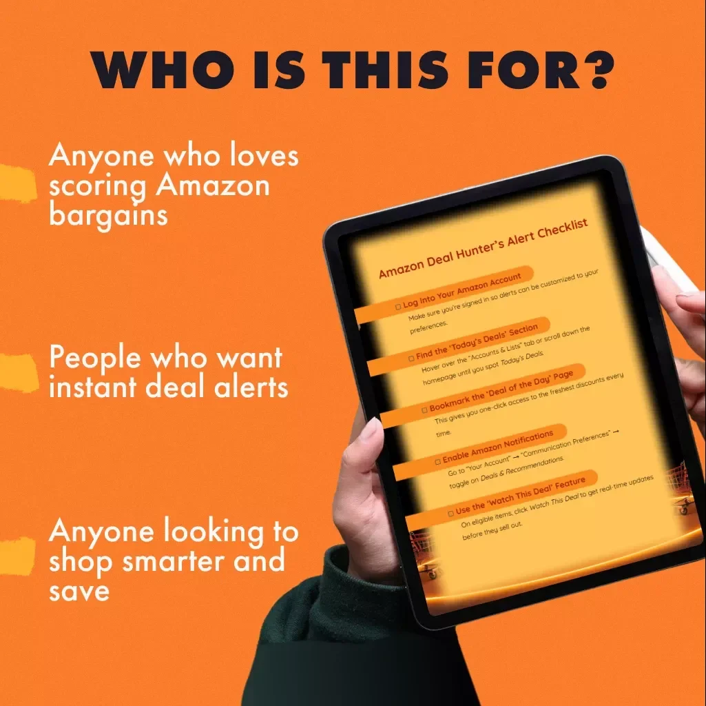 Amazon Deal Hunter’s Alert Checklist | Digital Download Guide for Smart Shoppers | How to Set Alerts for Amazon Deal of the Day Offers