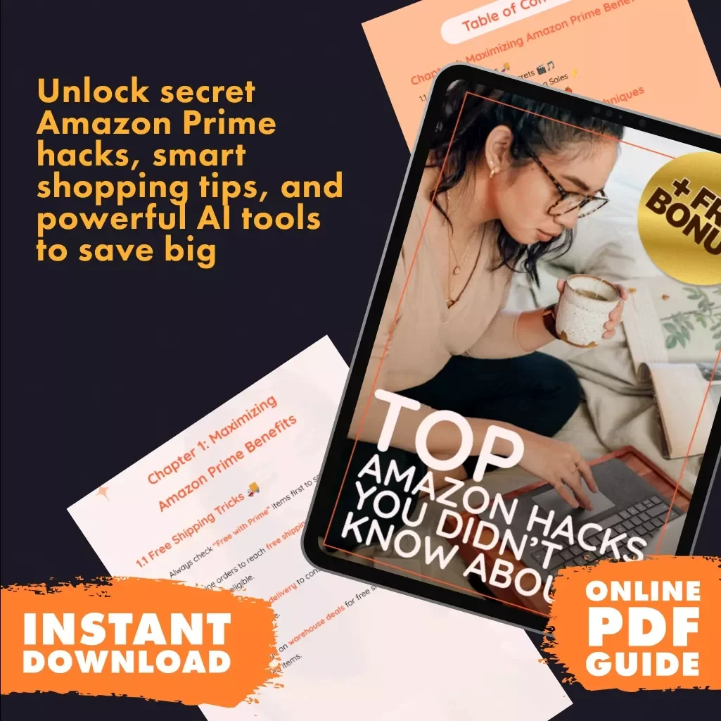 Top Amazon Hacks You Didn’t Know About | Ultimate Guide for Amazon Prime Hacks, Smart Shopping, AI Tools & Secret Saving Tricks – Digital Download eBook PDF