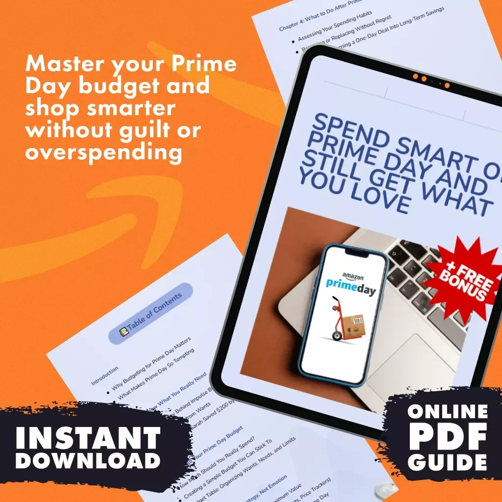 Spend Smart on Prime Day and Still Get What You Love – Budgeting Guide for Prime Day Shoppers, Digital Download eBook, How to Budget Your Spending for Prime Day