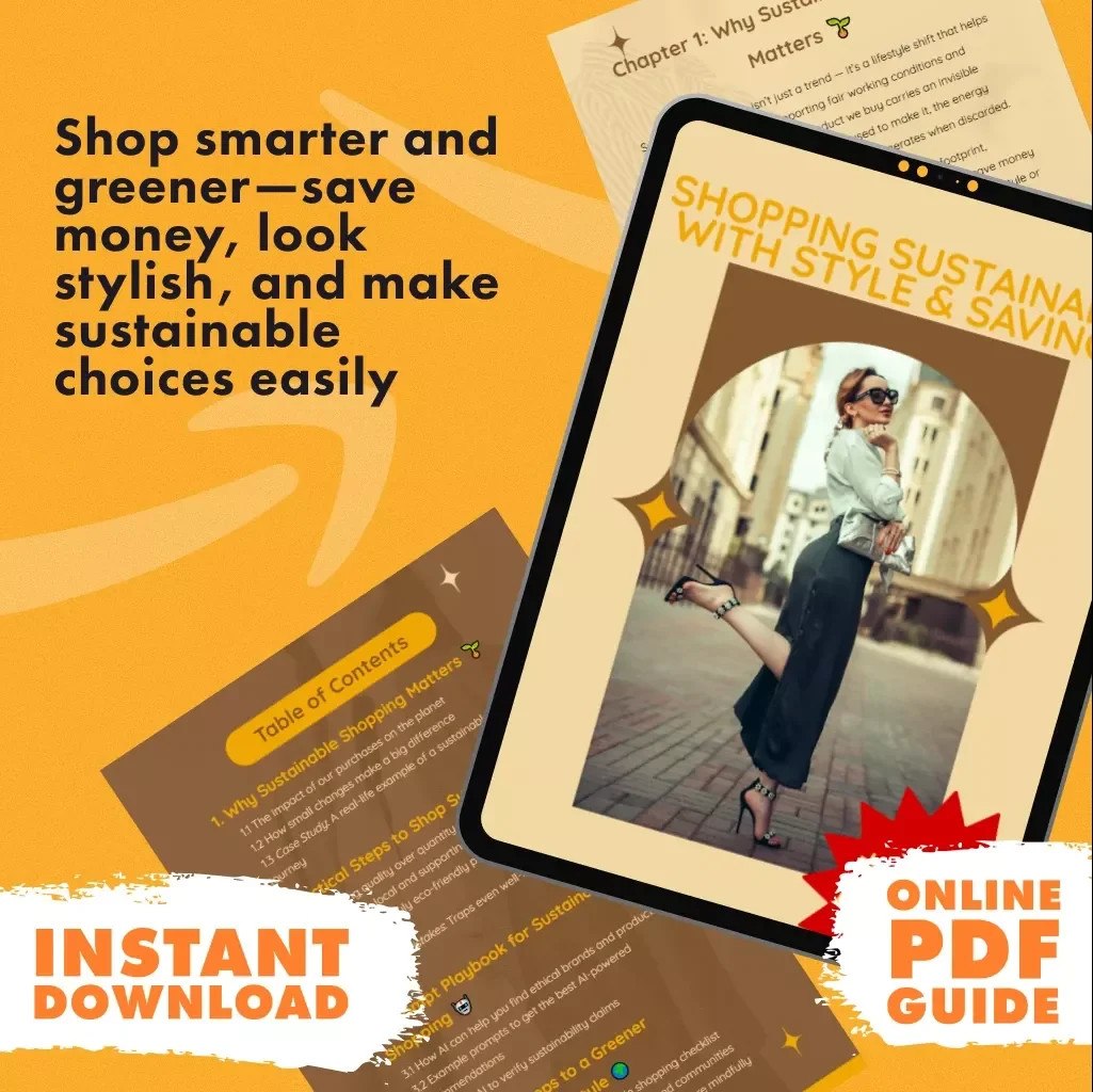 Shopping Sustainably With Style & Savings | Digital Guide | How to Shop Sustainably eBook & Checklist | Eco-Friendly Shopping Tips