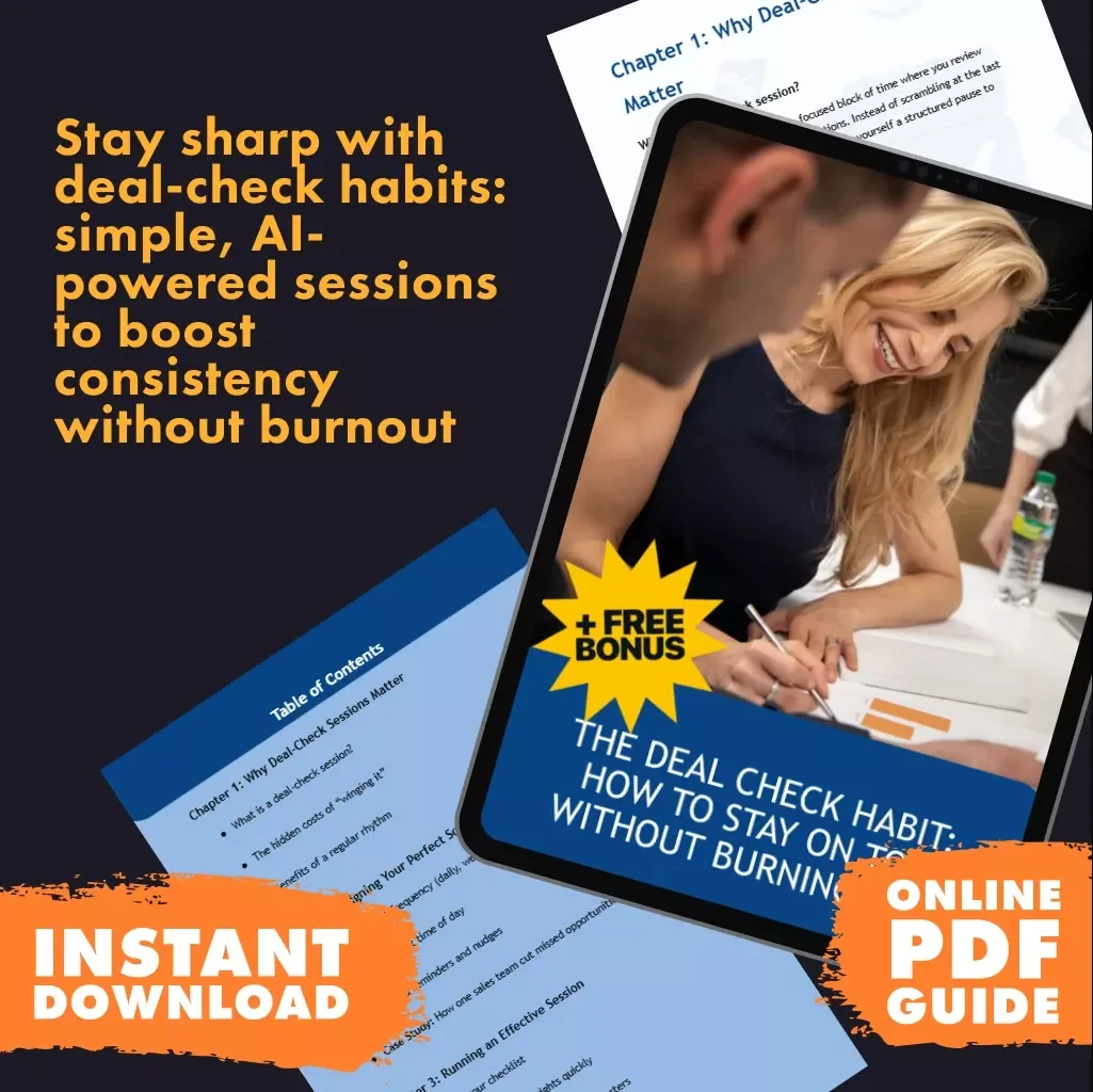 The Deal Check Habit: How to Stay on Top Without Burning Out | Digital Guide for Sales Professionals | How to Schedule Regular Deal-Check Sessions | Productivity eBook & Checklist
