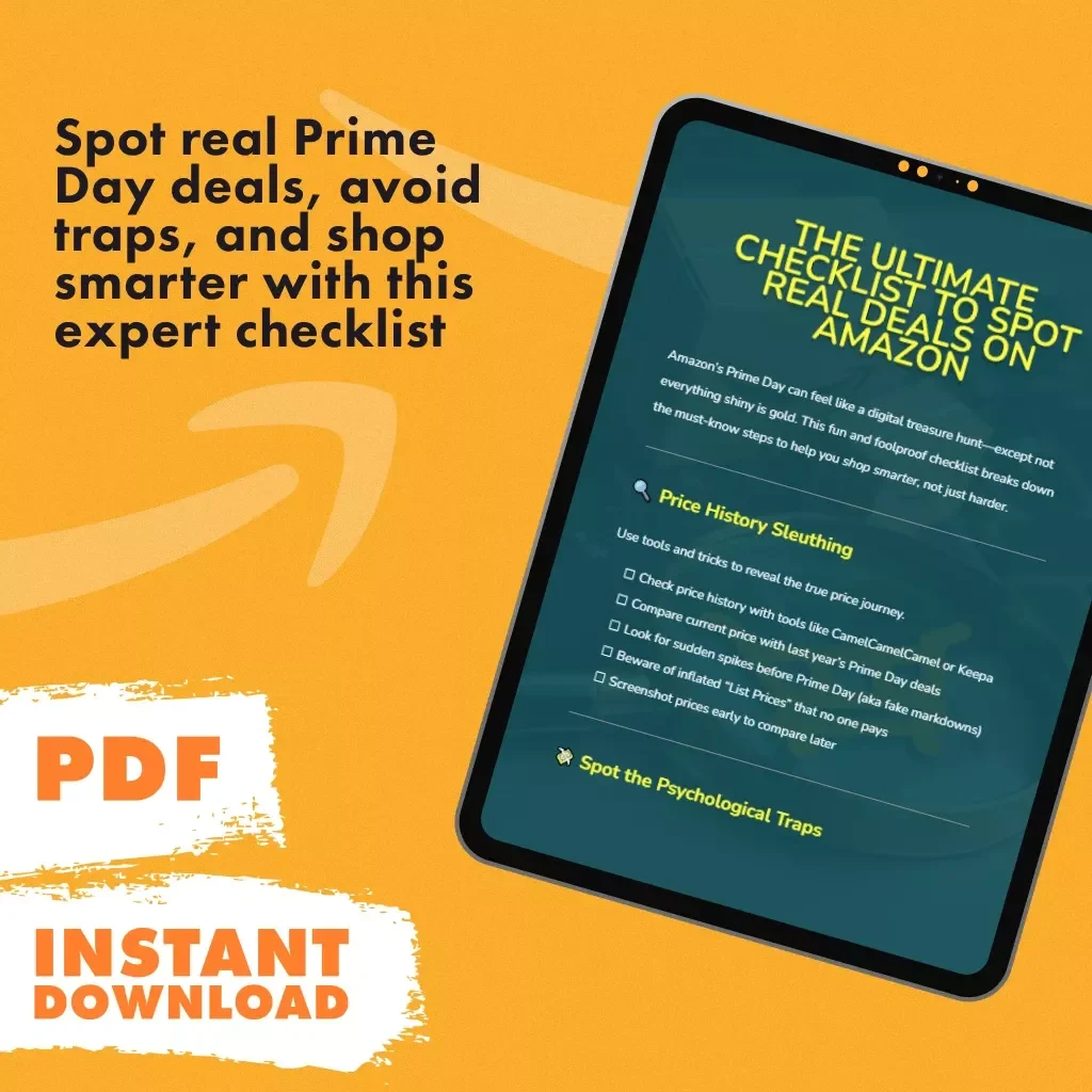 The Ultimate Checklist to Spot Real Deals on Amazon – Digital Download | How to Spot Genuine Prime Day Discounts | Printable PDF Guide for Smarter Amazon Shopping