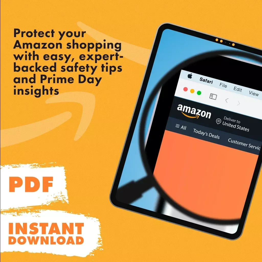 Stay Safe on Amazon Checklist – Digital Download Guide for Safe Shopping, Tips for Amazon Prime Day, eBook PDF, Secure Shopping Checklist