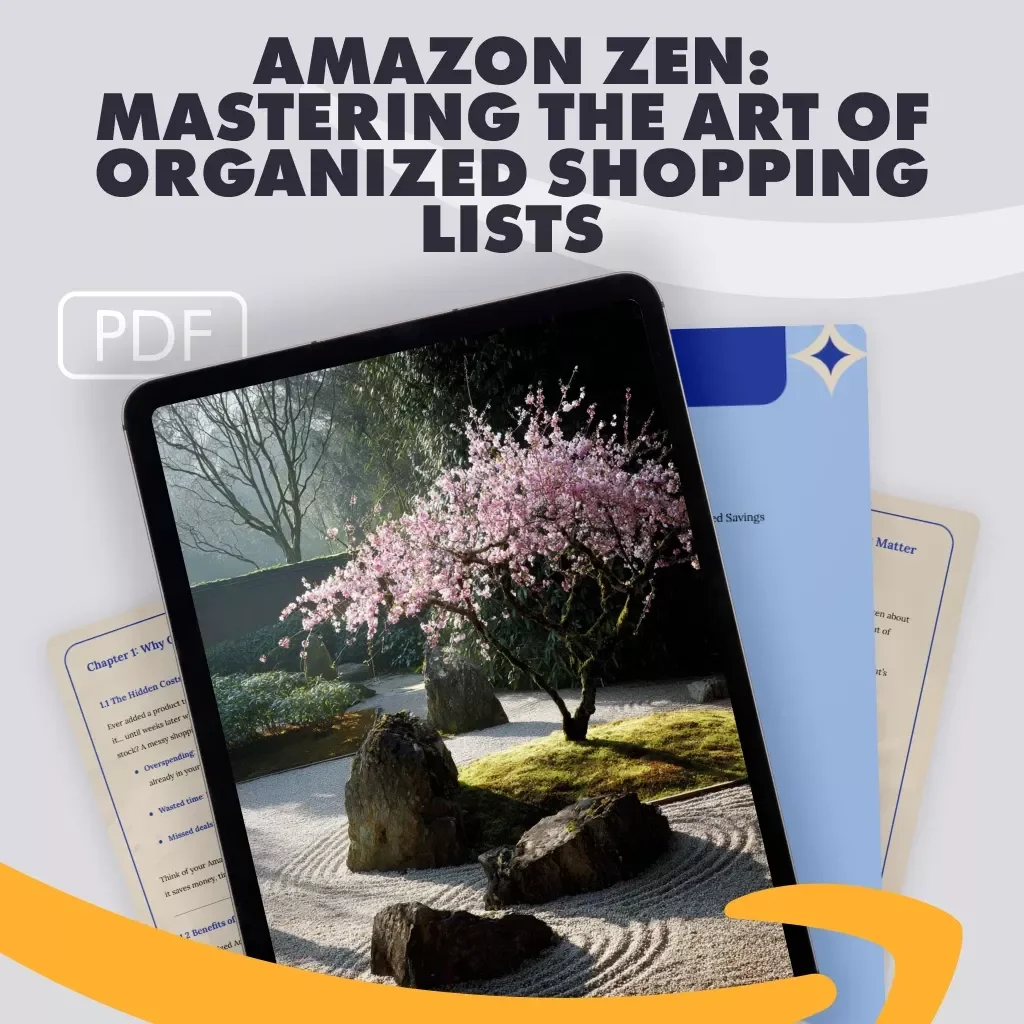 Amazon Zen: Mastering the Art of Organized Shopping Lists | Digital Guide for How to Organize Your Amazon Shopping Lists, eBook for Stress-Free Shopping, Downloadable Checklist & Strategies