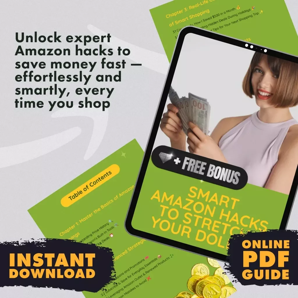 Smart Amazon Hacks to Stretch Your Dollar 💸 | Ultimate Guide to Amazon Hacks to Save Money | Digital Download eBook PDF | Money-Saving Tips & Tricks