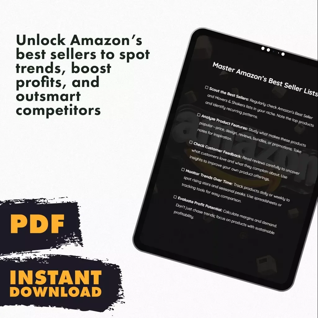 Master Amazon’s Best Seller Lists | Strategic Checklist for Sellers, eBook & Digital Download Guide | How to Use Amazon’s Best Seller and Trending Lists Strategically