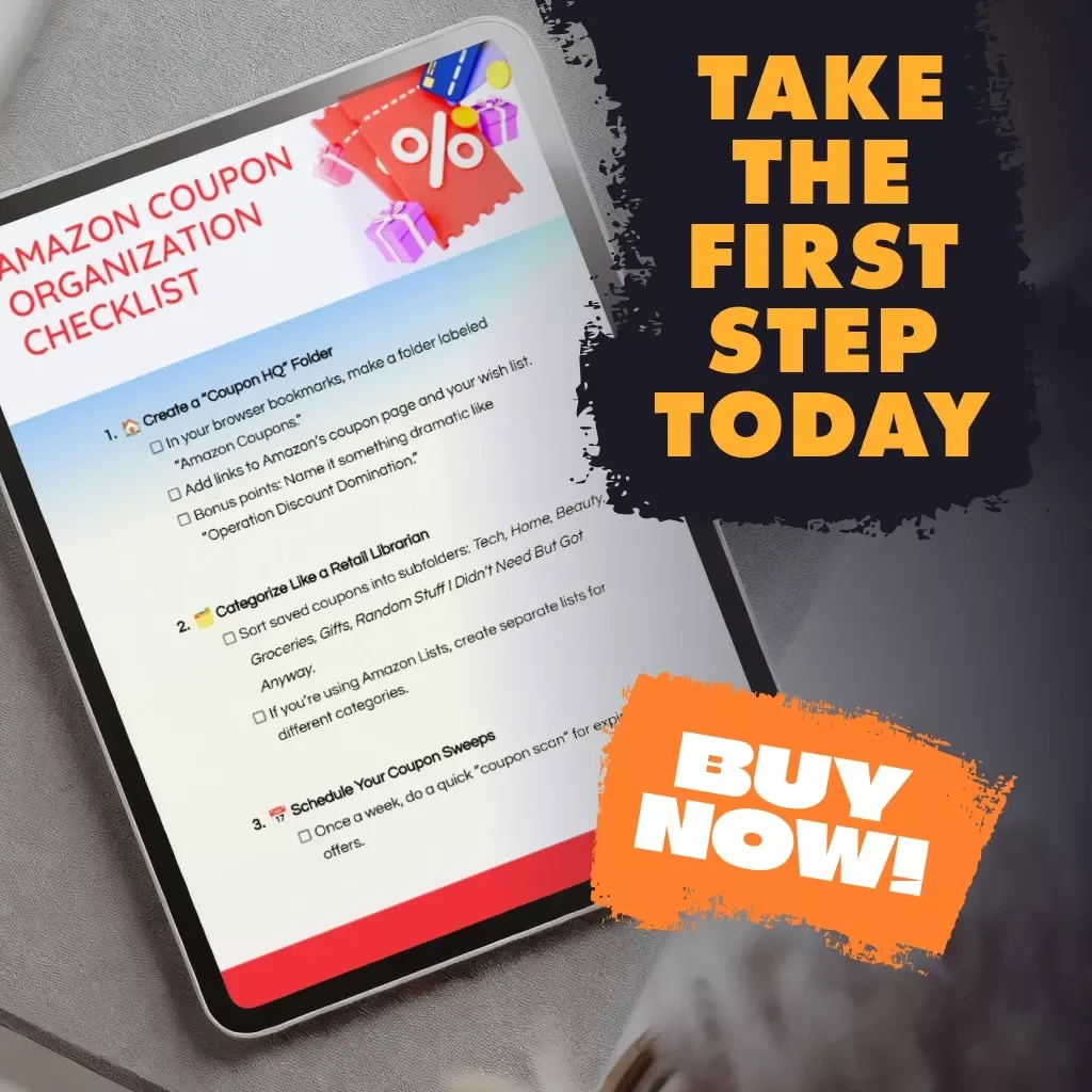 Amazon Coupon Organization Checklist | Digital Download Guide | How to Organize Your Amazon Coupons for Maximum Savings