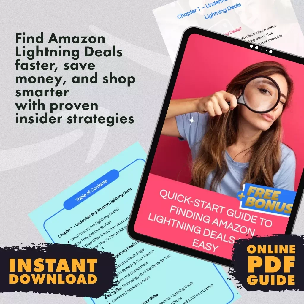 Quick-Start Guide to Finding Amazon Lightning Deals Fast & Easy | Digital Download eBook for Savvy Shoppers, Bargain Hunters & Amazon Deal Finders