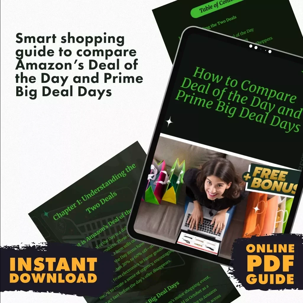 How to Compare Deal of the Day and Prime Big Deal Days | Digital Shopping Guide, eBook & Checklist for Smart Shoppers