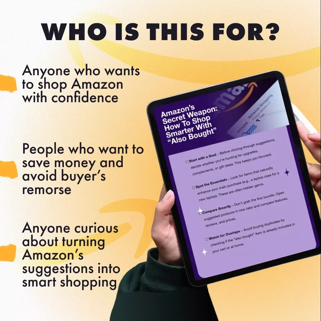 Amazon’s Secret Weapon: How to Shop Smarter with “Also Bought” | Strategic Shopping Checklist | Digital Download eBook Guide for Savvy Amazon Shoppers