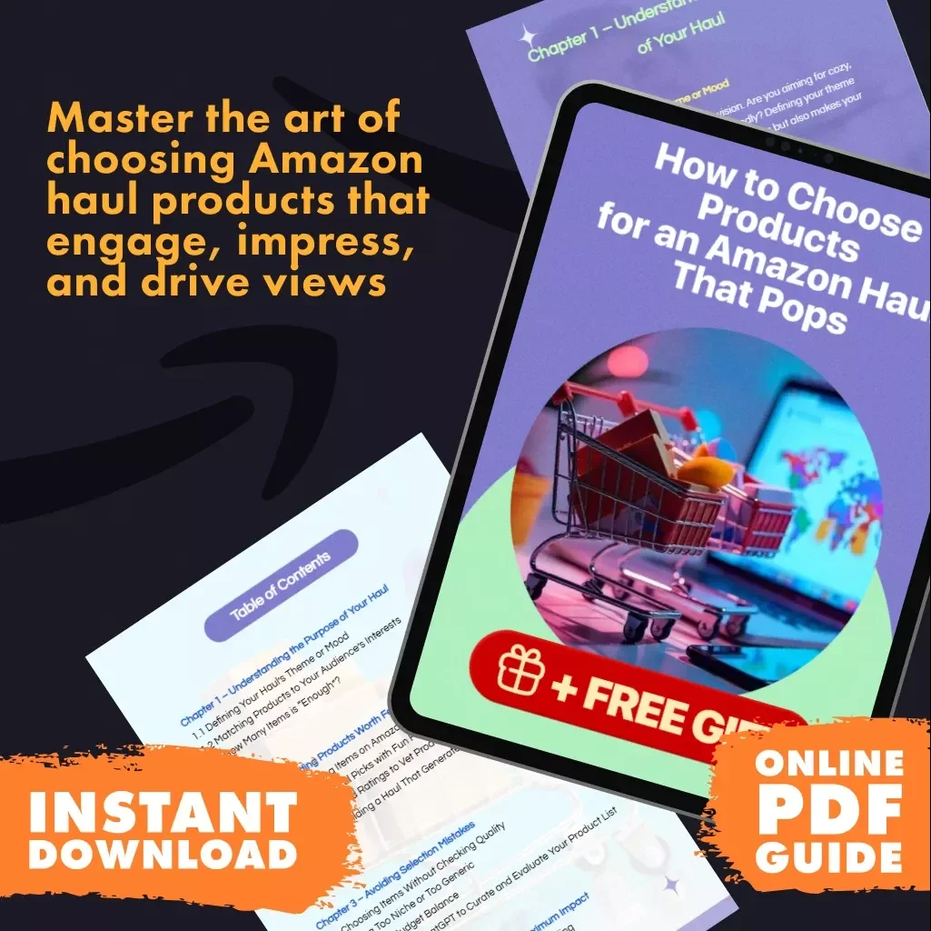 How to Choose Products for an Amazon Haul That Pops | Digital Download Guide for Content Creators, Influencers & Shoppers | eBook & Checklist on How to Choose Products for an Amazon Haul