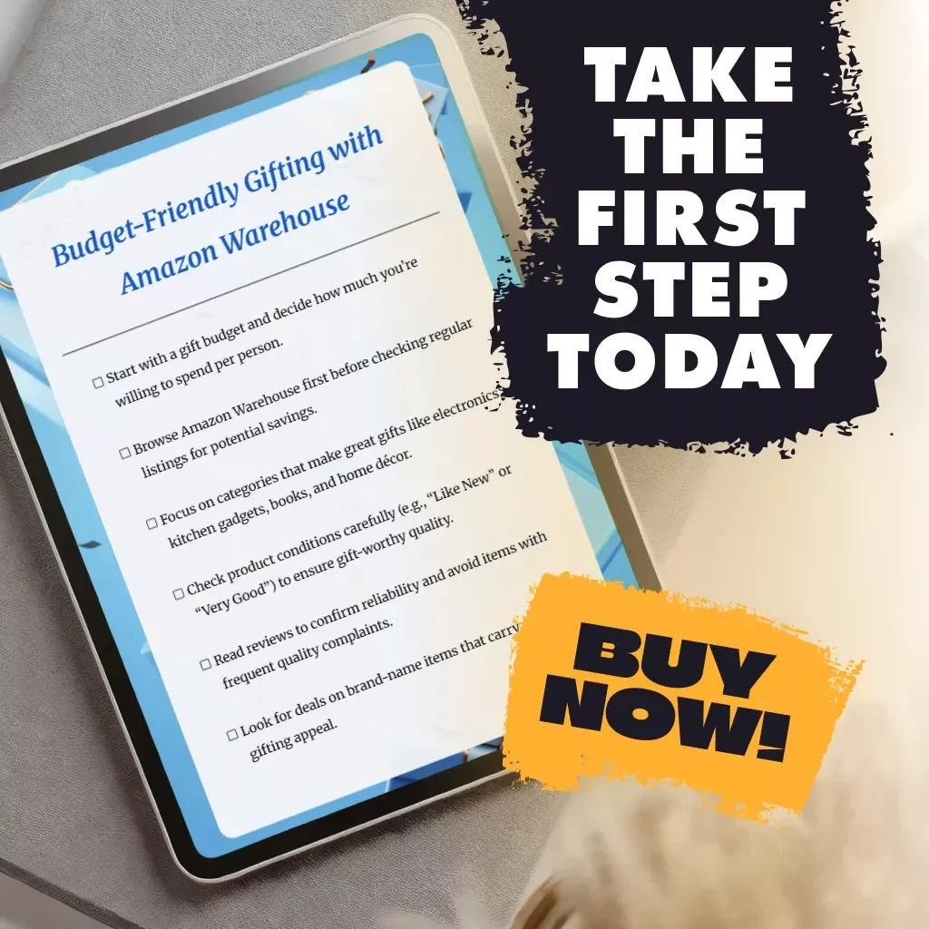 Budget-Friendly Gifting with Amazon Warehouse | Digital Checklist | How to Use Amazon Warehouse for Gifting on a Budget | Money-Saving Gift Guide | Printable Download