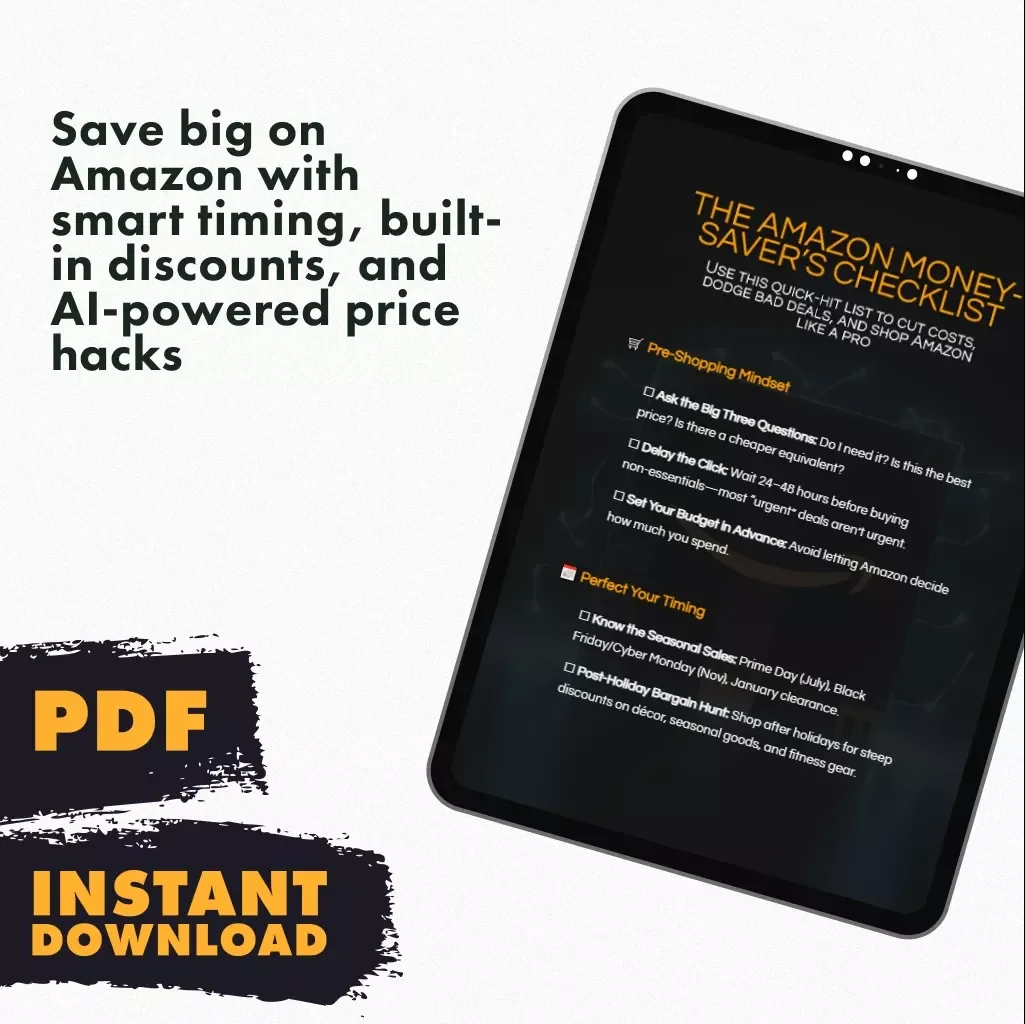 The Amazon Money-Saver’s Checklist | Printable & Digital Download | Save Money on Amazon Shopping Guide