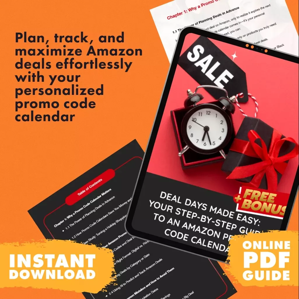 Deal Days Made Easy: Your Step-by-Step Guide to an Amazon Promo Code Calendar | Digital Download eBook for How to Create a Promo Code Calendar for Amazon Deals | Printable & Digital Guide, Checklist, and Case Studies