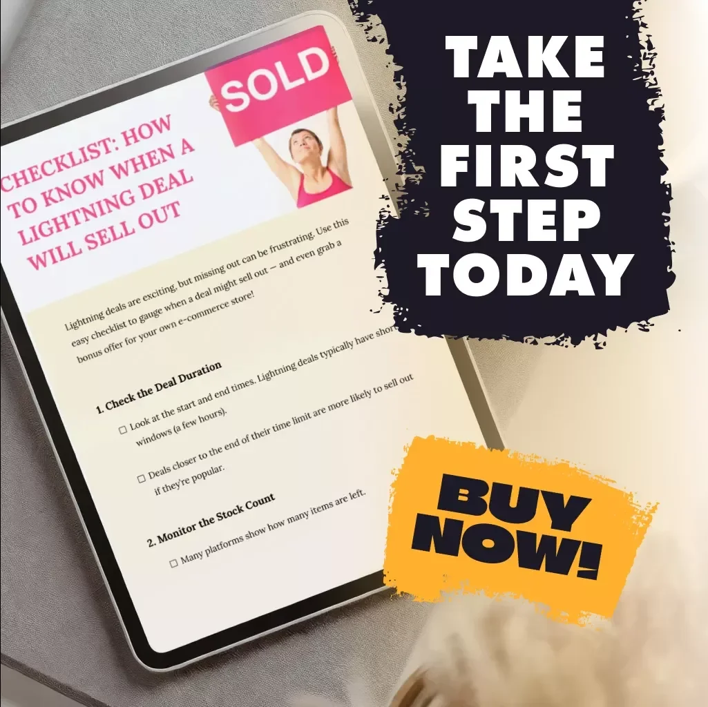 Checklist: How to Know When a Lightning Deal Will Sell Out | Digital Download eBook Guide for Shoppers & Sellers | Instant PDF Download