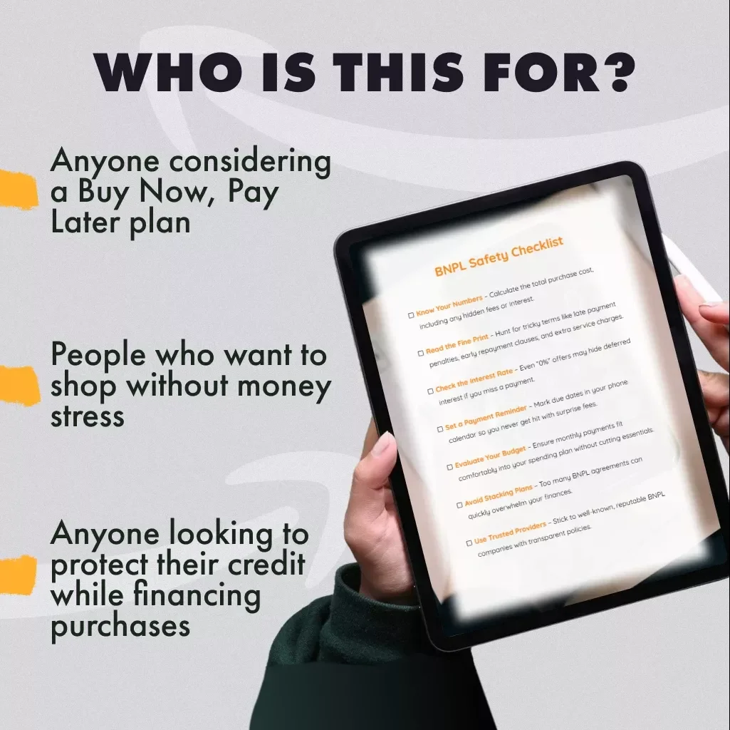 BNPL Safety Checklist | Digital Download | How to Evaluate Buy-Now-Pay-Later Options Safely | Budgeting & Money Management Guide