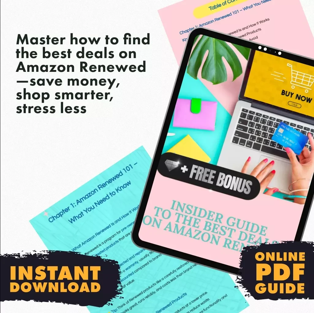 Insider Guide to the Best Deals on Amazon Renewed – Digital Download eBook | How to Find the Best Deals on Amazon Renewed Products | PDF Guide for Smart Shoppers & Deal Hunters