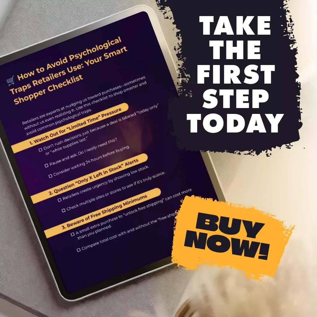 How to Avoid Psychological Traps Retailers Use: Your Smart Shopper Checklist | Digital Download | eBook Guide for Smarter Shopping | Printable PDF