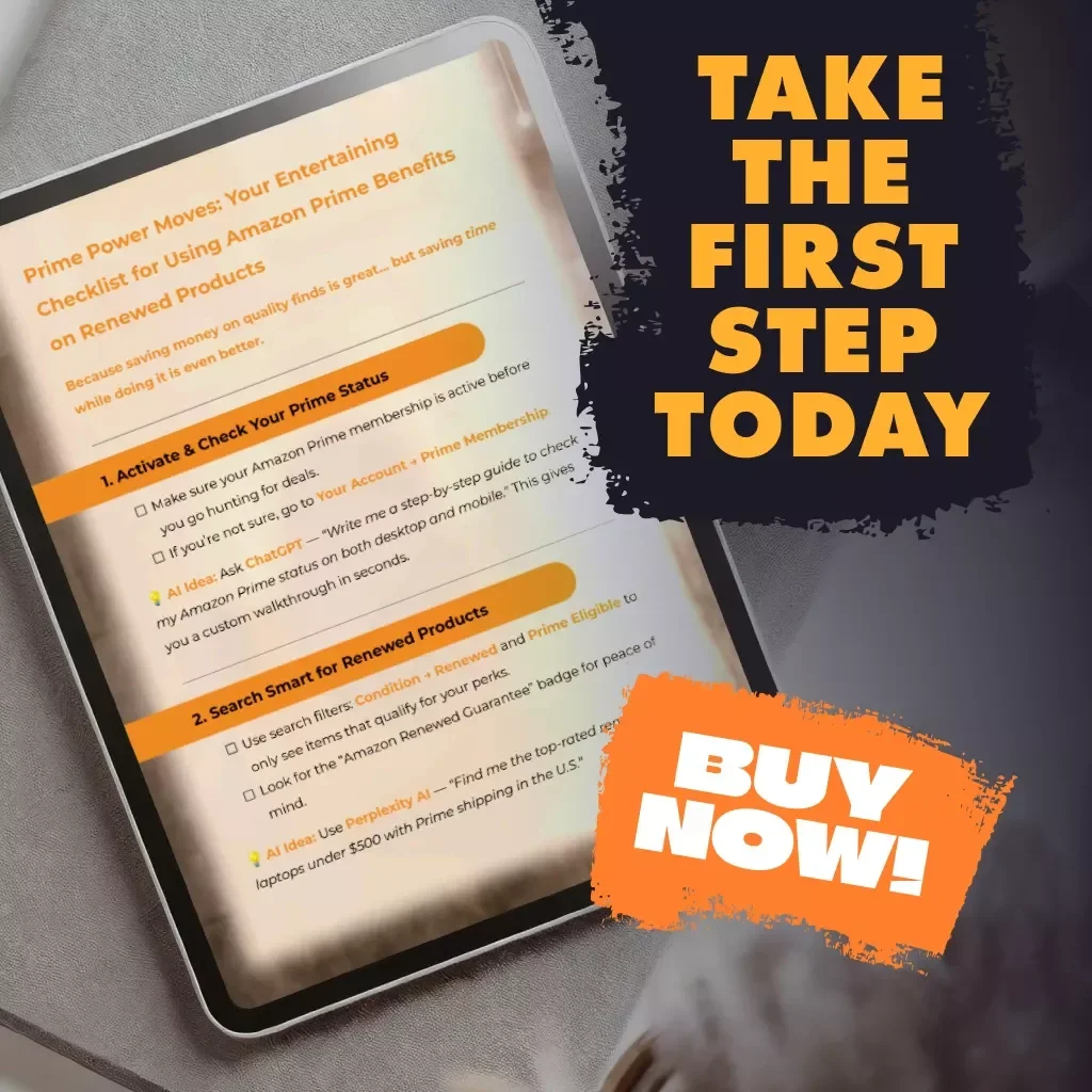 Prime Power Moves: Your Entertaining Checklist for Using Amazon Prime Benefits on Renewed Products | Digital Download Guide, eBook & Printable PDF
