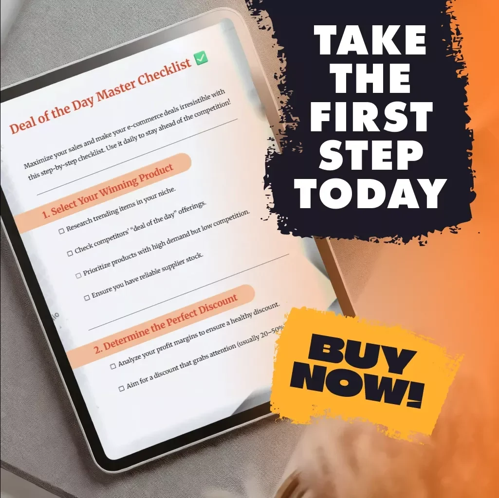 Deal of the Day Master Checklist | Ultimate Digital Download Guide for E-commerce Sellers | Boost Sales, Optimize Discounts & Win More Customers
