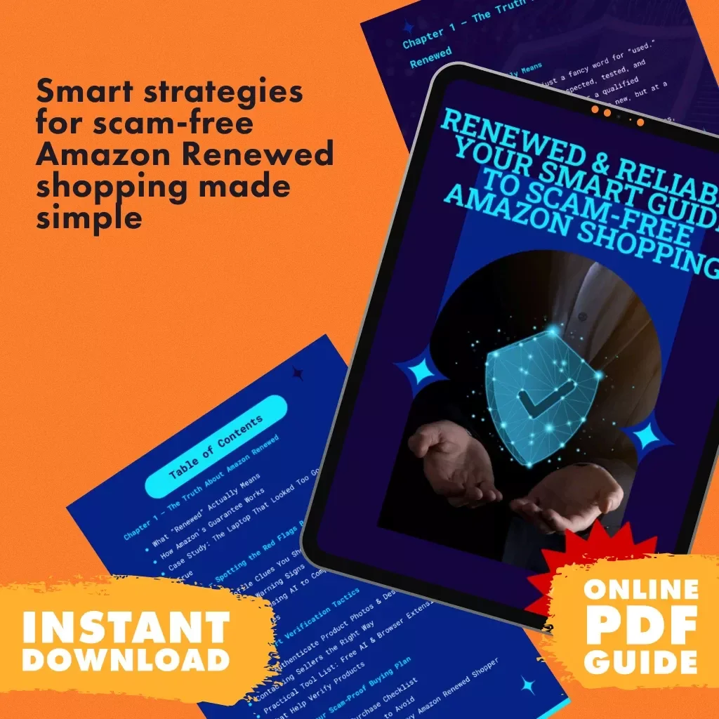 Renewed & Reliable: Your Smart Guide to Scam-Free Amazon Shopping | Digital Download eBook | How to Avoid Scams When Buying Amazon Renewed Products | Instant PDF Guide