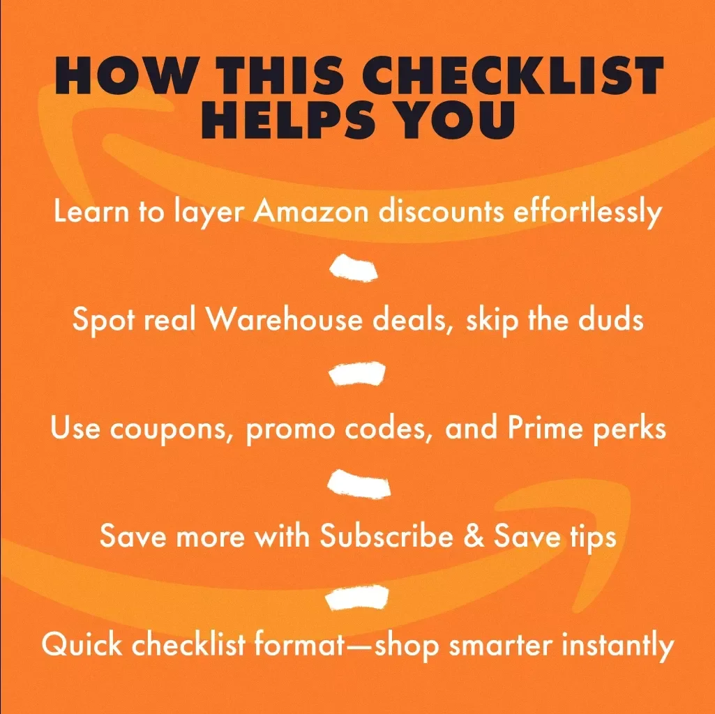 Double the Savings Checklist – How to Combine Amazon Warehouse Deals with Coupons and Promotions | Printable & Digital Download | Budget Shopping Guide
