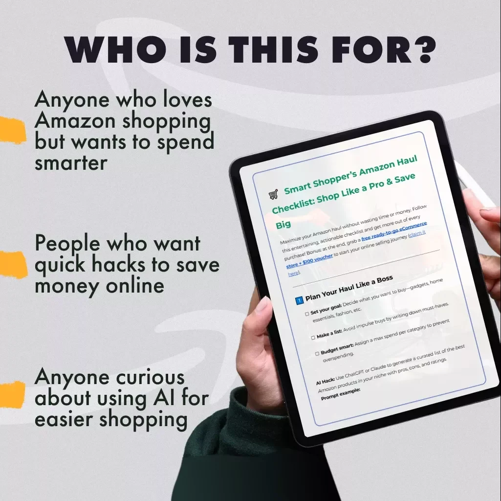 Smart Shopper’s Amazon Haul Checklist: Shop Like a Pro & Save Big | Digital Download Guide, eBook & Printable List for How to Shop Smart for an Amazon Haul
