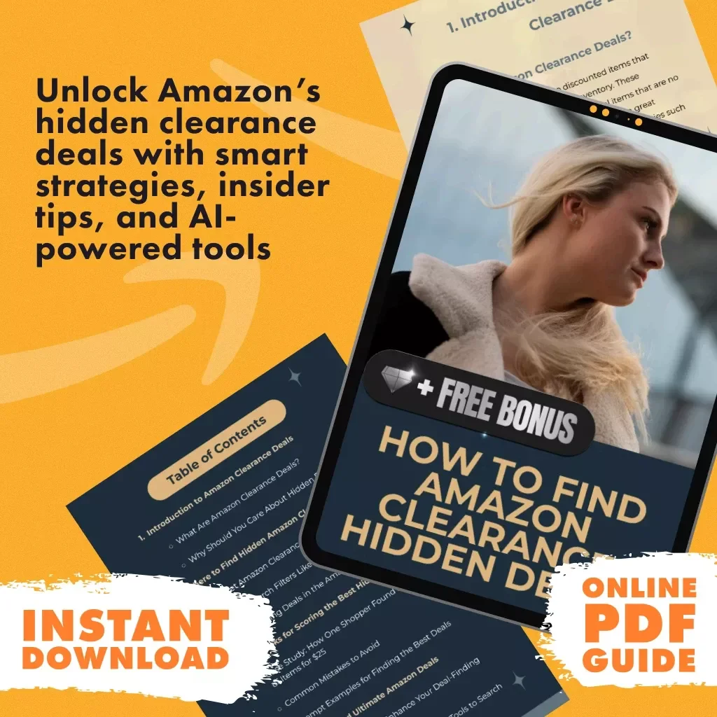 How to Find Amazon Clearance Hidden Deals | Digital Download Guide for Bargain Hunters, Amazon Shoppers & Resellers | eBook on Secret Clearance Pages, Tips & Tricks, AI-Powered Strategies