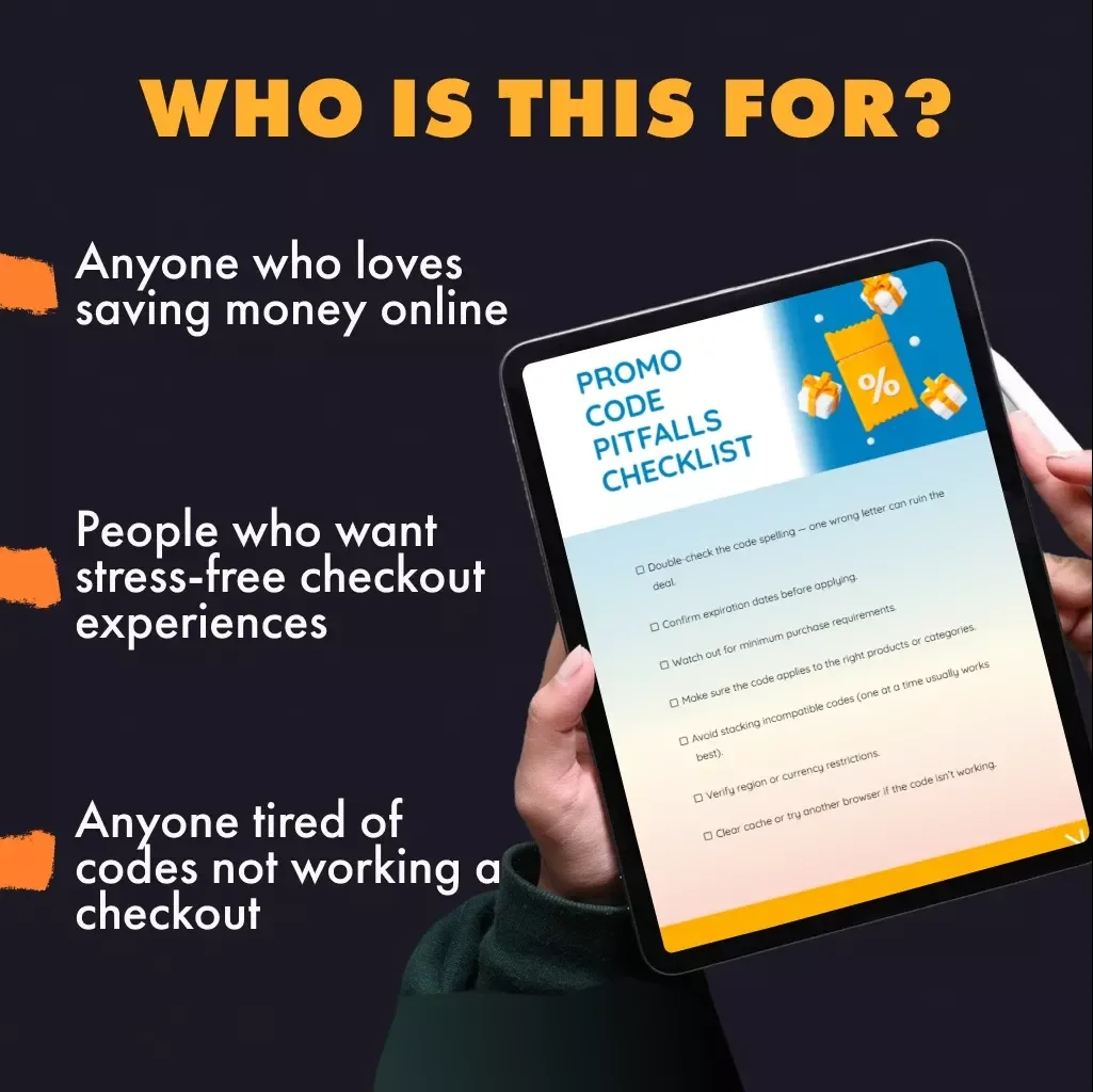 Promo Code Pitfalls Checklist | How to Avoid Common Promo Code Mistakes and Errors | Digital Download Printable Guide