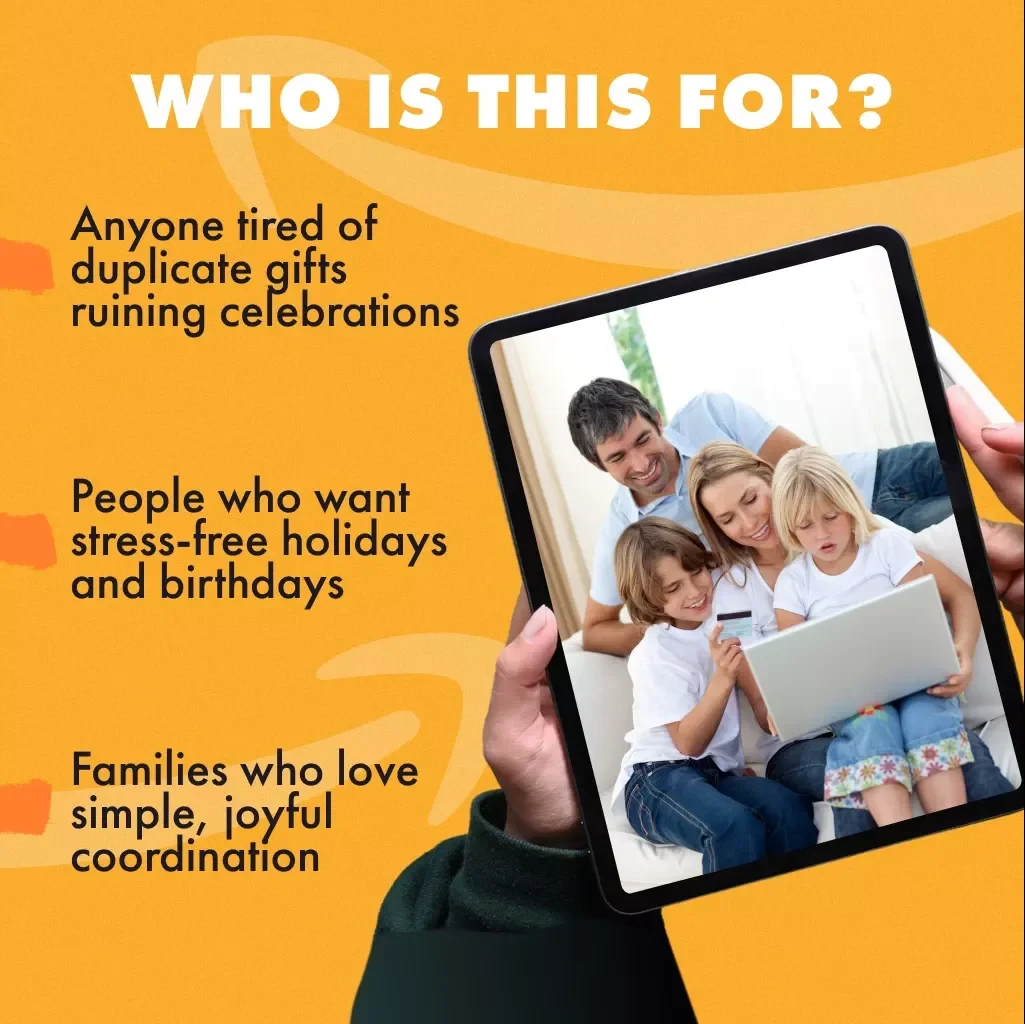 No More “Oops, I Bought That Too!” — The Family Wishlist Guide | Digital Download eBook & Checklist on How to Set Up Family Wishlists to Avoid Duplicate Gifts