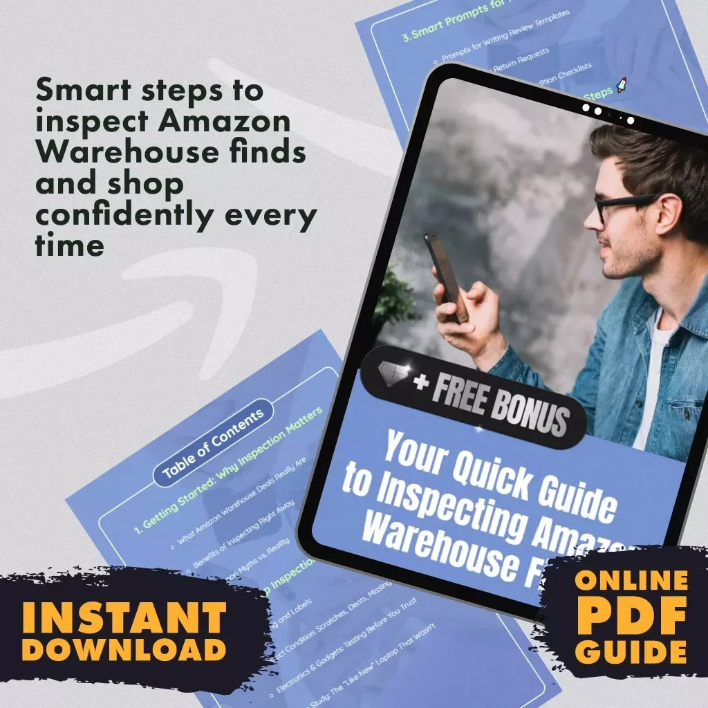 Your Quick Guide to Inspecting Amazon Warehouse Finds | Digital Download Checklist, eBook & Step-by-Step Guide for Smart Shoppers