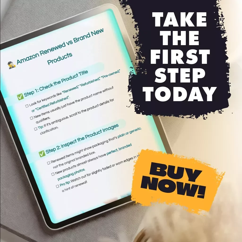 Amazon Renewed vs Brand New Products Checklist | Digital Download | How to Identify Amazon Renewed Items vs New Products | Instant Guide for Smart Shoppers