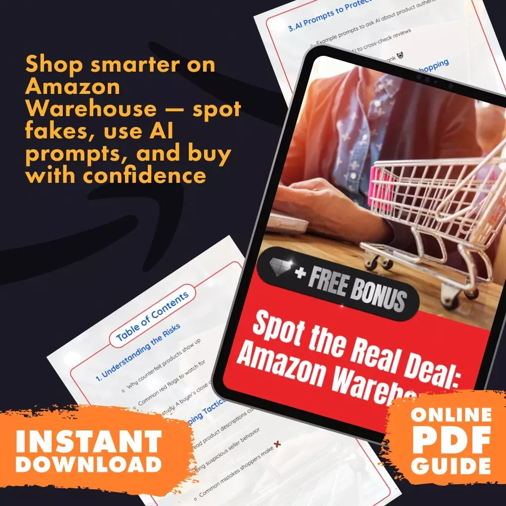 Spot the Real Deal: Amazon Warehouse | Guide on How to Avoid Counterfeit Products, Smart Shopping Tips, AI Prompts & Buyer Safety Checklist