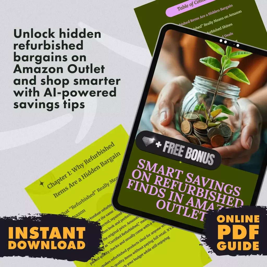 Smart Savings on Refurbished Finds in Amazon Outlet | Digital Guide to How to Find Amazon Outlet Deals on Refurbished Items, Step-by-Step eBook, Money-Saving Checklist for Shoppers