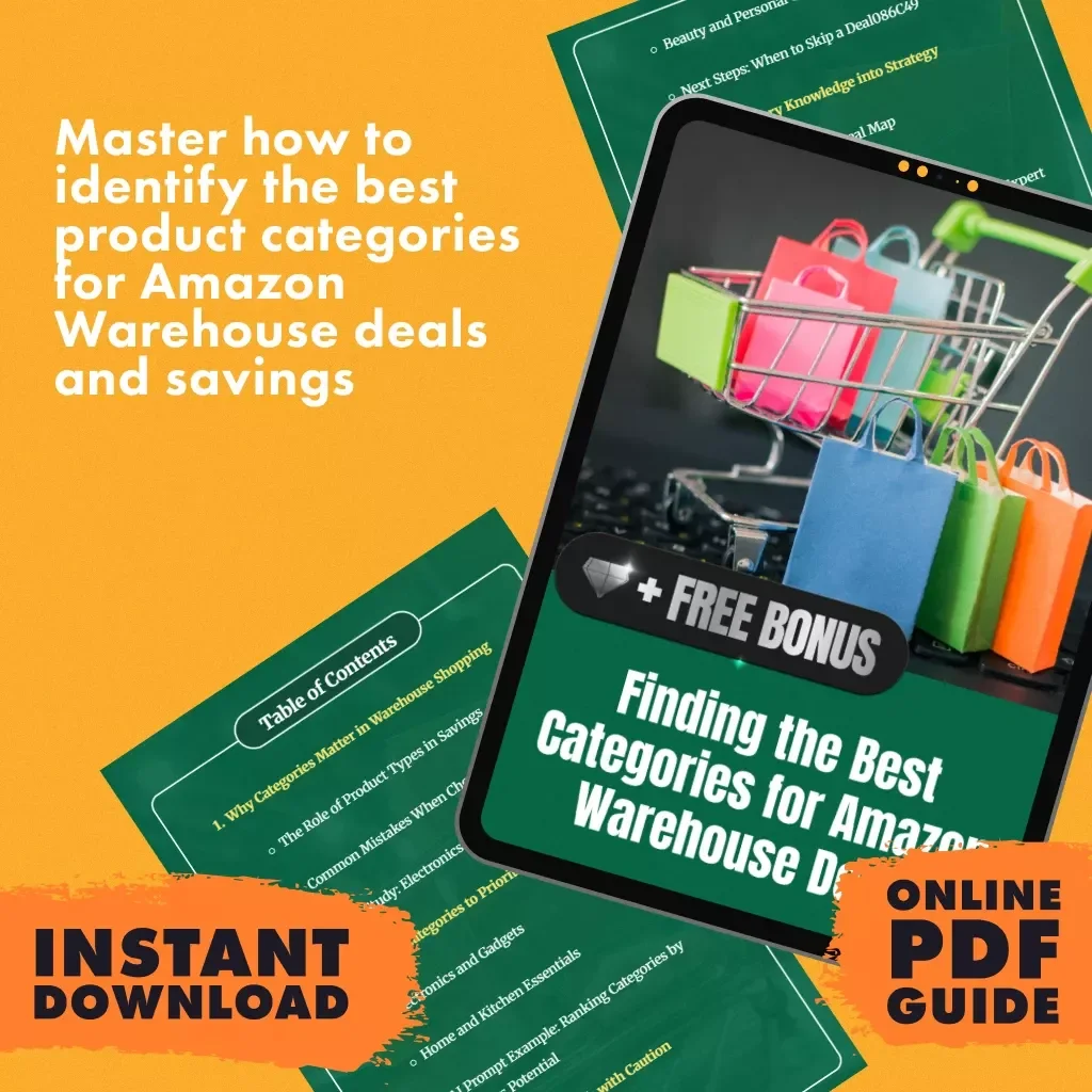 Finding the Best Categories for Amazon Warehouse Deals | Digital Guide on How to Identify the Best Product Categories for Amazon Warehouse Deals, Savings Strategies, Case Studies, and AI Tips