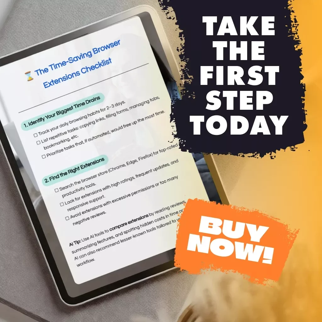 The Time-Saving Browser Extensions Checklist | Digital Download Productivity Guide | Browser Extensions That Save You Time
