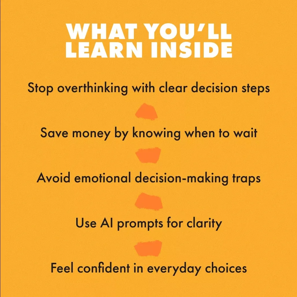 Smart Choices Made Simple | Decision Matrix Guide | Need vs Want vs Wait | Digital Download eBook & Checklist for Smarter Everyday Decisions