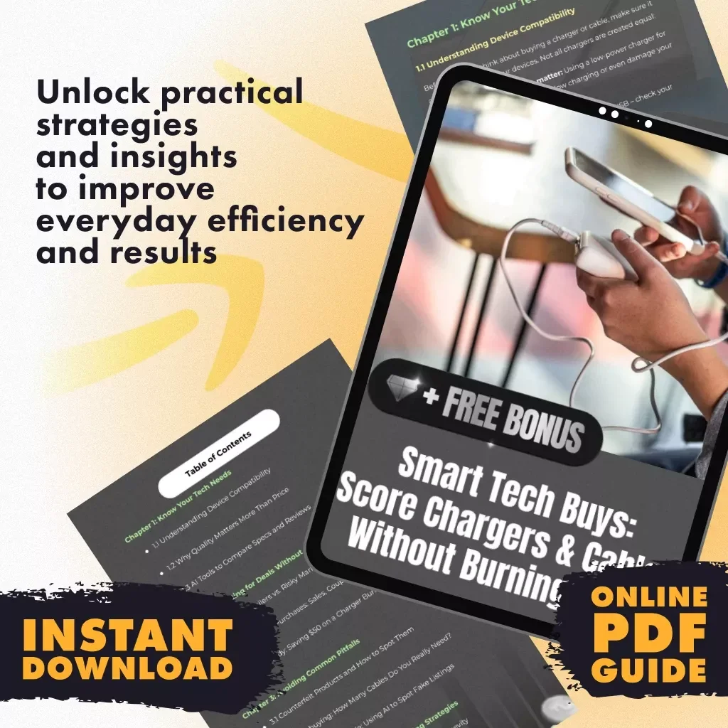 Smart Tech Buys: Score Chargers & Cables Without Burning Cash | Digital Guide for How to Score Tech Accessories Without Wasting Money | eBook on Chargers, Cables, Deals & Long-Term Shopping Tips