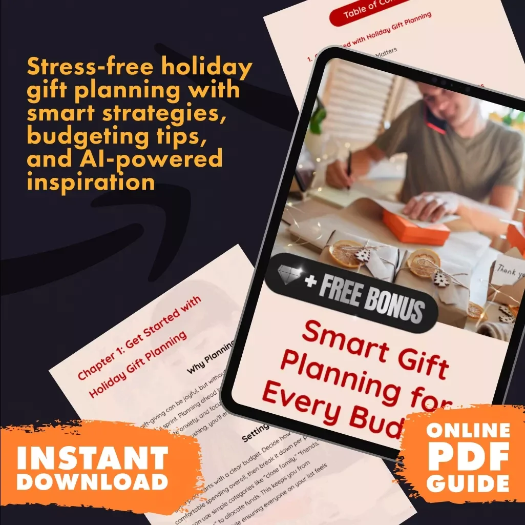 Smart Gift Planning for Every Budget | Holiday Gift Guide | Digital Download eBook & Checklist | How to Plan Holiday Gifts with AI